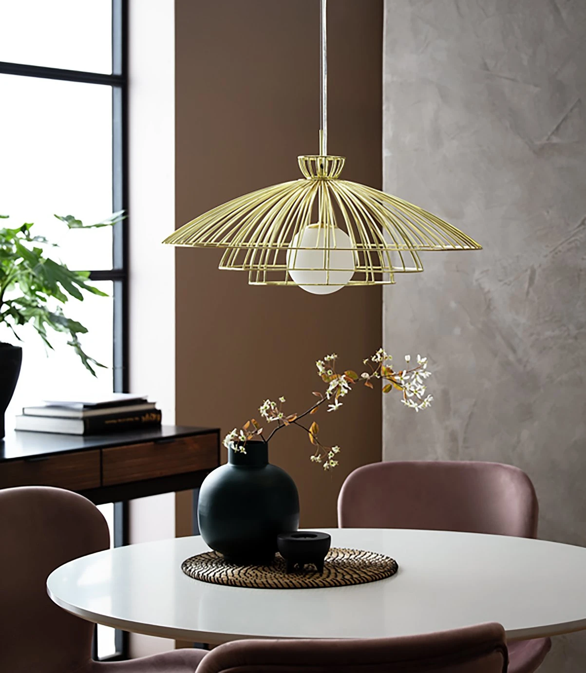 Habitat Kiso Opal 3 Tier Pendant Shade - Brass 6 Habitat Kiso Opal 3 Tier Pendant Shade - Brass - Image 6