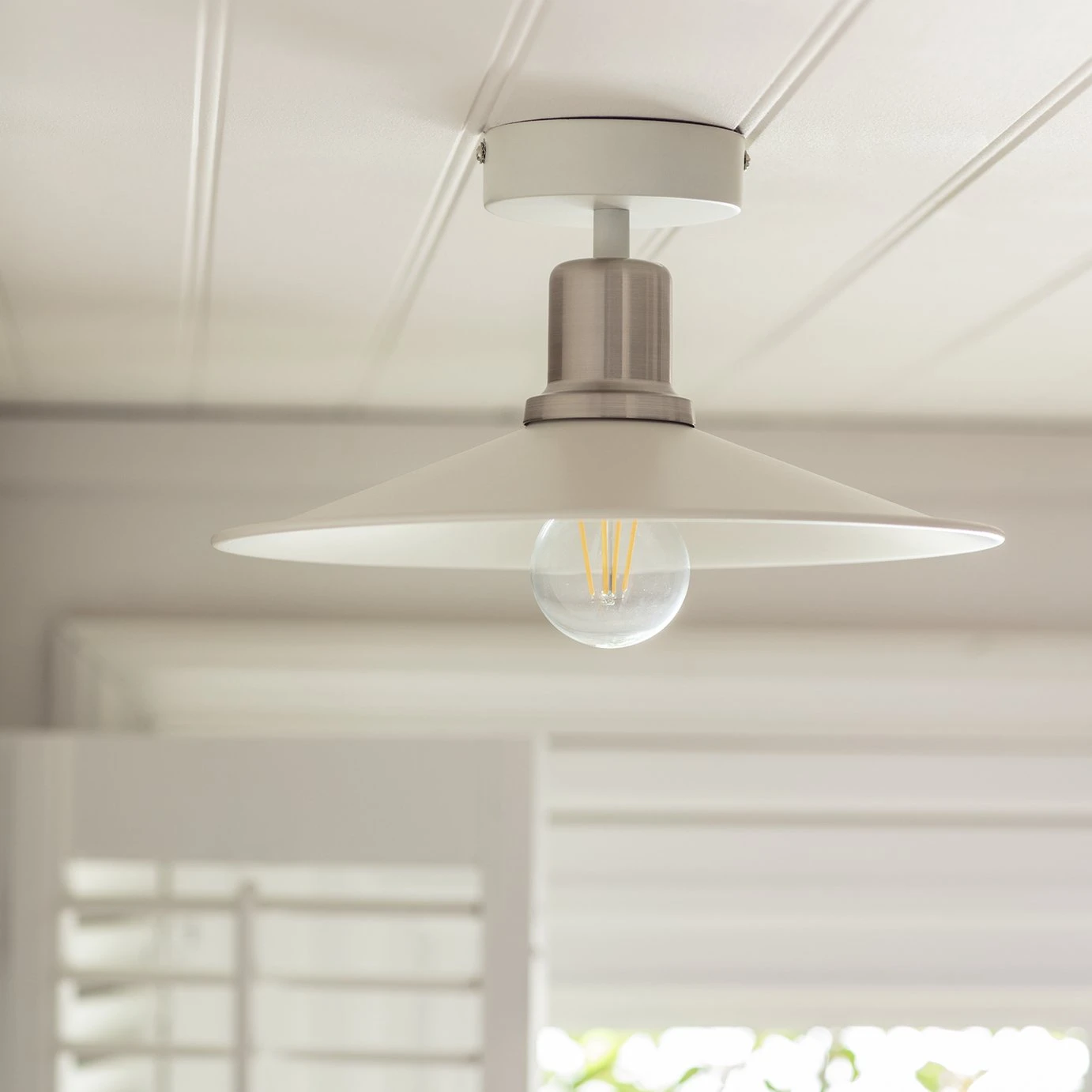 Habitat Pixie Flush To Ceiling Light - Off White 1 Habitat Pixie Flush To Ceiling Light - Off White