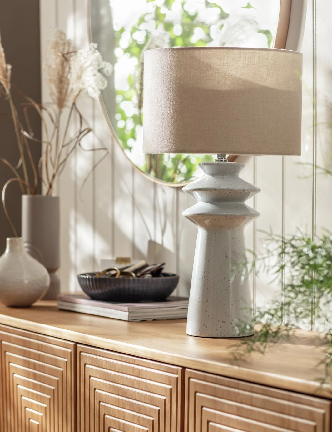 Habitat Astraeus Ceramic Table Lamp - White & Cream 1 Habitat Astraeus Ceramic Table Lamp - White & Cream
