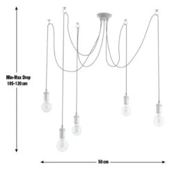 Habitat Nyos Spider 5 Light Chandelier - Black & Brass 8 Habitat Nyos Spider 5 Light Chandelier - Black & Brass -Chic Household Items 9483570 R E001