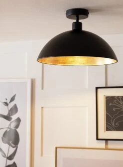 Habitat Yuno Leaf Flush To Ceiling Light - Black And Gold -Chic Household Items 9487521 R Z002C