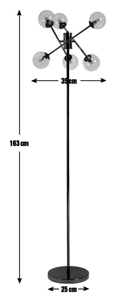 Habitat Glam 6 Light Glass Floor Lamp – Gold 2 Habitat Glam 6 Light Glass Floor Lamp – Gold - Image 2