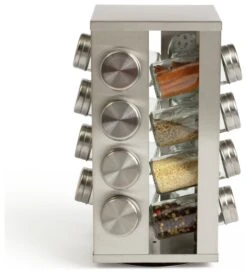 Habitat 16 Jar Stainless Steel Revolving Spice Rack -Chic Household Items 9491153 R Z004A