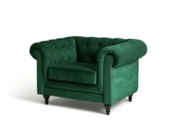 Habitat Chesterfield Velvet Armchair - Green -Chic Household Items 9491641 R Z002A