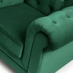Habitat Chesterfield Velvet Armchair - Green -Chic Household Items 9491641 R Z006A