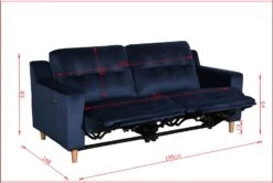 Habitat Emerson Velvet 2 Seater Recliner Sofa - Navy Blue -Chic Household Items 9494318 R E001