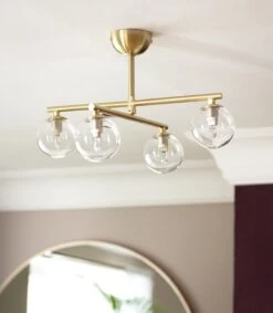 Habitat Chuck 4 Light Flush To Ceiling Light - Brushed Brass -Chic Household Items 9495111 R Z002C