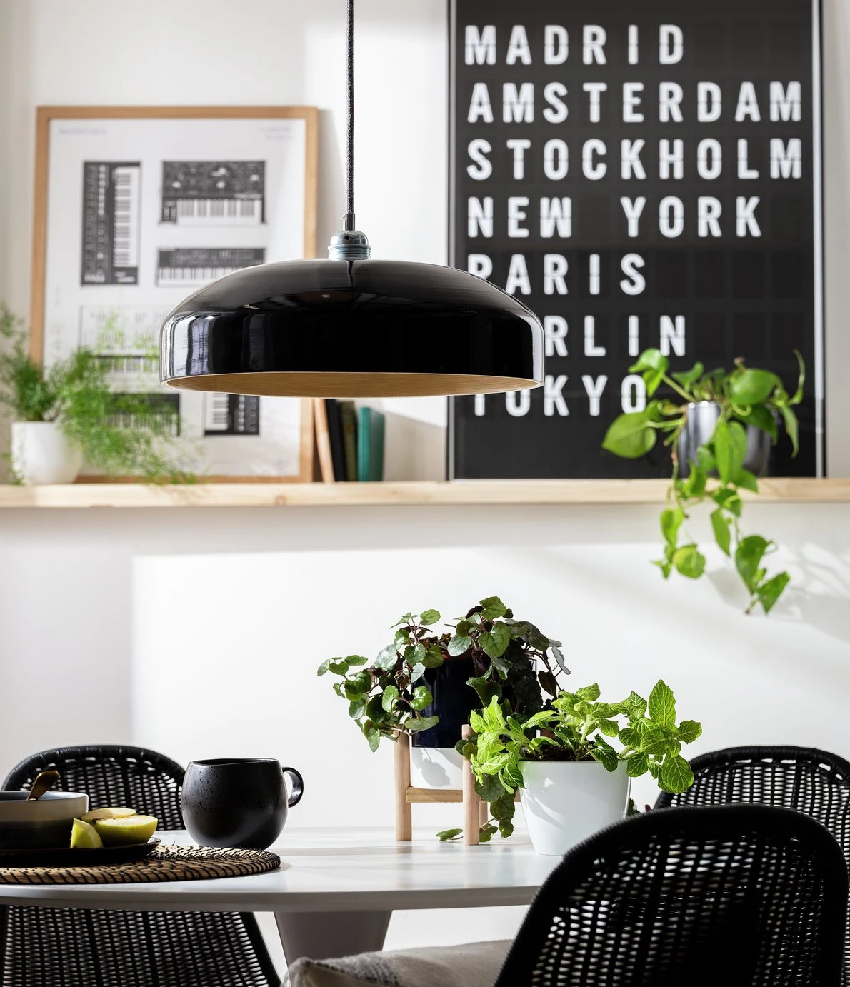 Habitat Abaya Spun Bamboo Pendant Shade - Black 1 Habitat Abaya Spun Bamboo Pendant Shade - Black