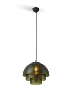 Habitat Zora 3 Tier Glass Pendant Light - Green -Chic Household Items 9506639 R Z002C