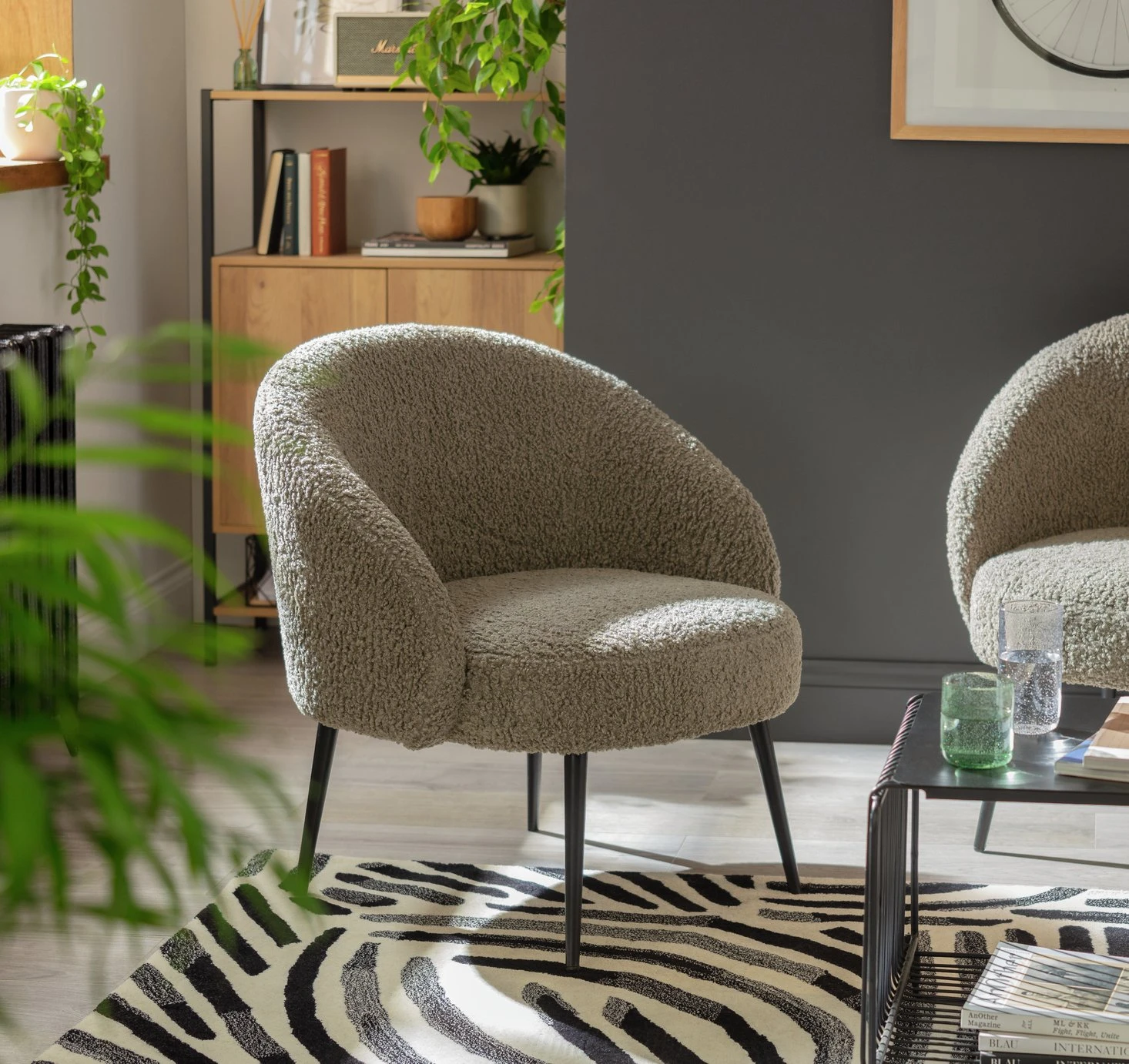 Habitat Ash Boucle Accent Chair - Grey 2 Habitat Ash Boucle Accent Chair - Grey - Image 2