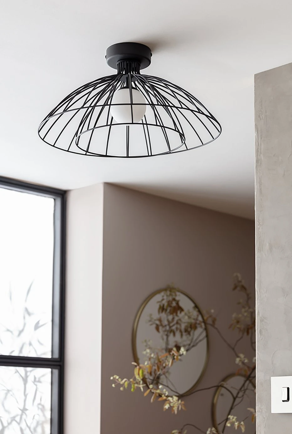 Habitat Kiso 2 Tier Opal Flush To Ceiling Light - Black 5 Habitat Kiso 2 Tier Opal Flush To Ceiling Light - Black - Image 5