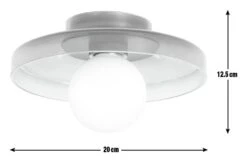 Habitat Jonna Bathroom Flush Ceiling Light -Dark Blue &Glass -Chic Household Items 9518799 R E001