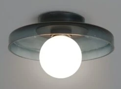 Habitat Jonna Bathroom Flush Ceiling Light -Dark Blue &Glass -Chic Household Items 9518799 R Z002A