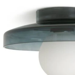 Habitat Jonna Bathroom Flush Ceiling Light -Dark Blue &Glass -Chic Household Items 9518799 R Z003A