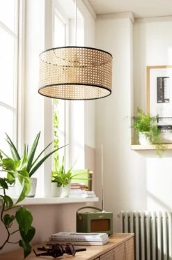 Habitat Ashi Rattan 40cm Shade - Natural & Black -Chic Household Items 9519602 R Z003C