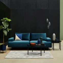 Habitat Julien Velvet 3 Seater Sofa - Natural -Chic Household Items 9520127 R Z002C