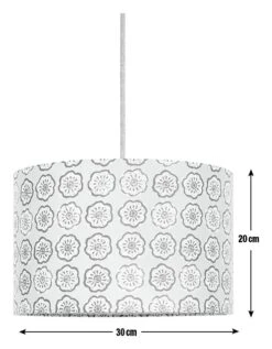 Habitat Country Floral Printed 30cm Drum Shade - Grey -Chic Household Items 9521322 R E001
