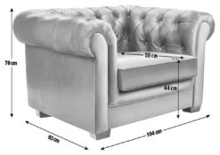 Habitat Chesterfield Velvet Armchair - Charcoal -Chic Household Items 9522929 R E001