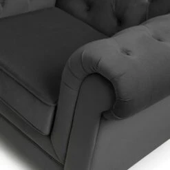 Habitat Chesterfield Velvet Armchair - Charcoal -Chic Household Items 9522929 R Z006A