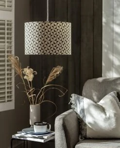 Habitat Cabin Retreat 30cm Block Shade - Green And White -Chic Household Items 9523928 R Z003C