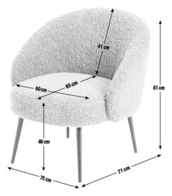 Habitat Ash Boucle Accent Chair - Cream -Chic Household Items 9525380 R E001