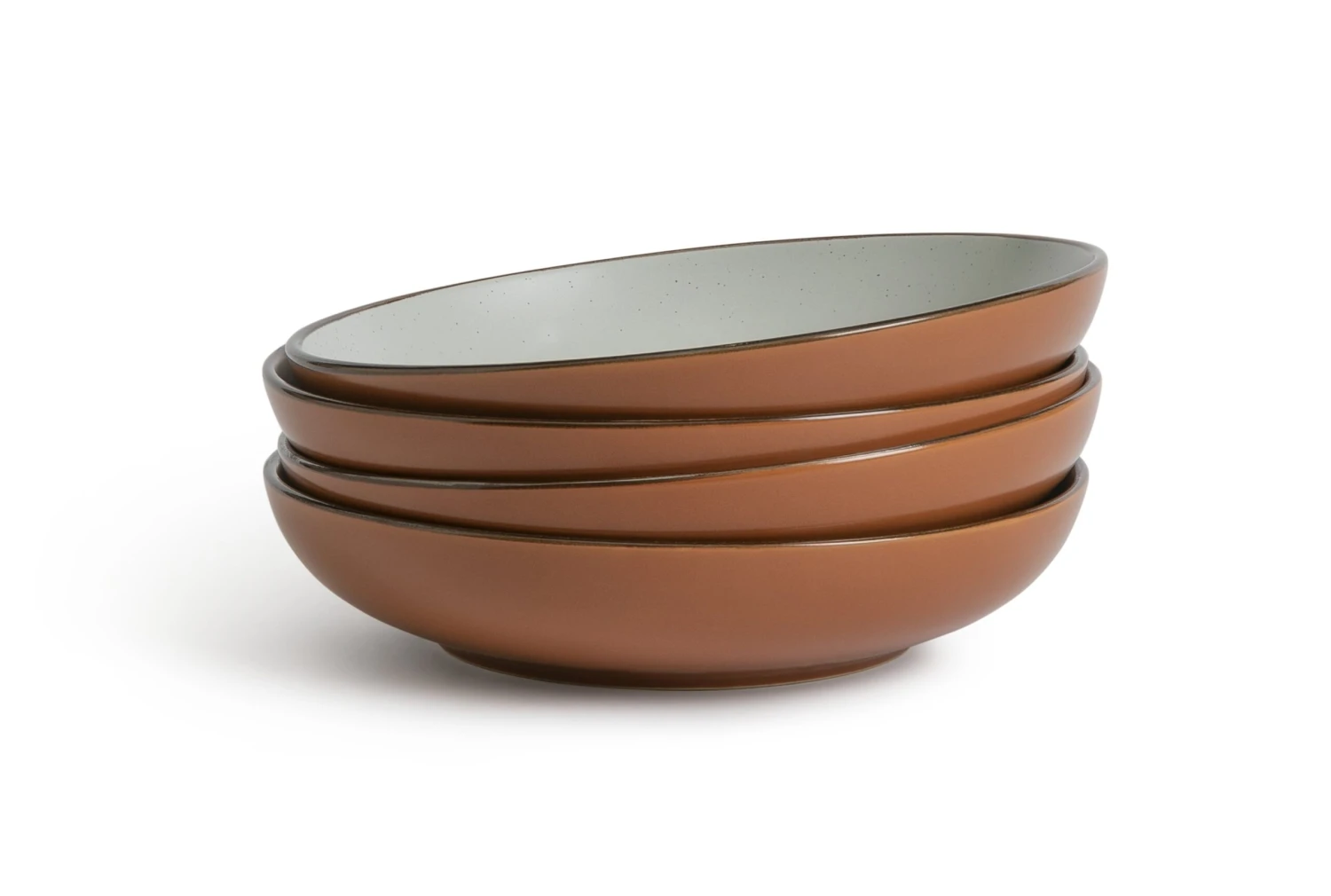 Habitat Speckle 4 Piece Stoneware Pasta Bowl - Rust 3 Habitat Speckle 4 Piece Stoneware Pasta Bowl - Rust - Image 3