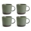 Habitat Textured Ripple Set Of 4 Mugs - Sage