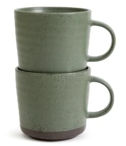 Habitat Textured Ripple Set Of 4 Mugs - Sage -Chic Household Items 9527261 R Z002A