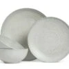 Habitat Textured Ripple 12 Piece Dinner Set - Chalk