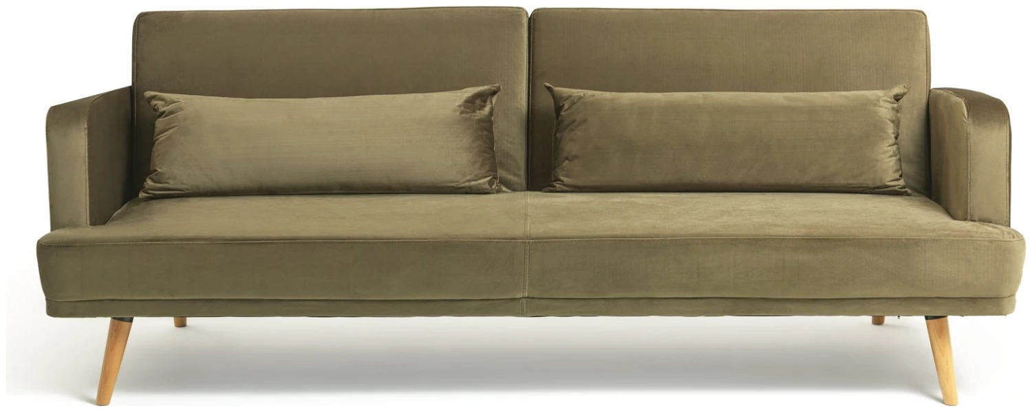 Habitat Andy Clic Clac Velvet Sofa Bed - Sage 1 Habitat Andy Clic Clac Velvet Sofa Bed - Sage