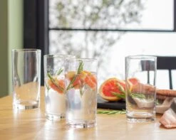 Habitat Clear Pinched Set Of 4 Hi Ball Glasses -Chic Household Items 9535260 R Z001C