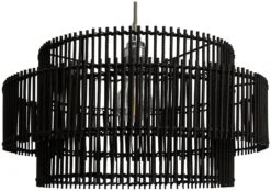 Habitat Bamboo 2 Tier Pendant Shade - Black -Chic Household Items 9537653 R Z002A