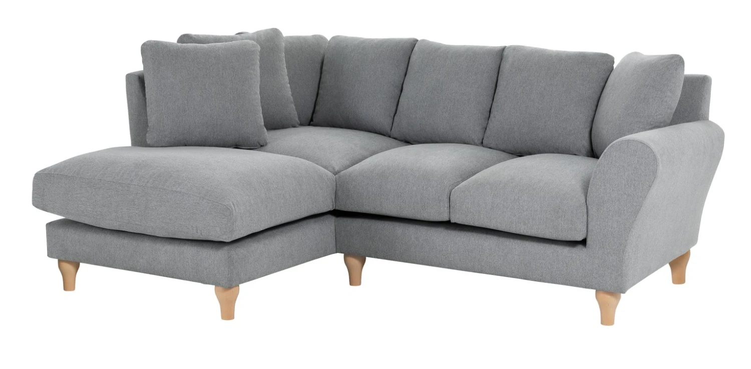 Habitat Carrie Fabric Left Hand Corner Chaise Sofa - Grey 1 Habitat Carrie Fabric Left Hand Corner Chaise Sofa - Grey