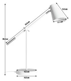 Habitat Vesper Cone Task Table Lamp - White & Gold -Chic Household Items 9559648 R E001