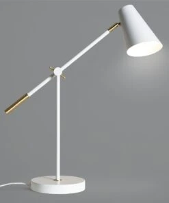 Habitat Vesper Cone Task Table Lamp - White & Gold -Chic Household Items 9559648 R Z002C