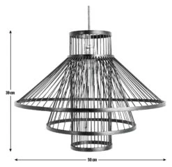 Habitat Wood 3 Tier Pendant Shade - Black 8 Habitat Wood 3 Tier Pendant Shade - Black -Chic Household Items 9561007 R E001
