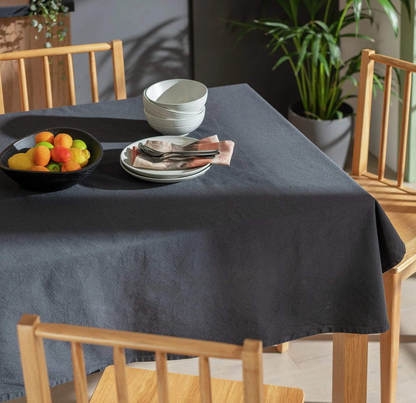 Habitat Table Cloth - Charcoal 2 Habitat Table Cloth - Charcoal - Image 2