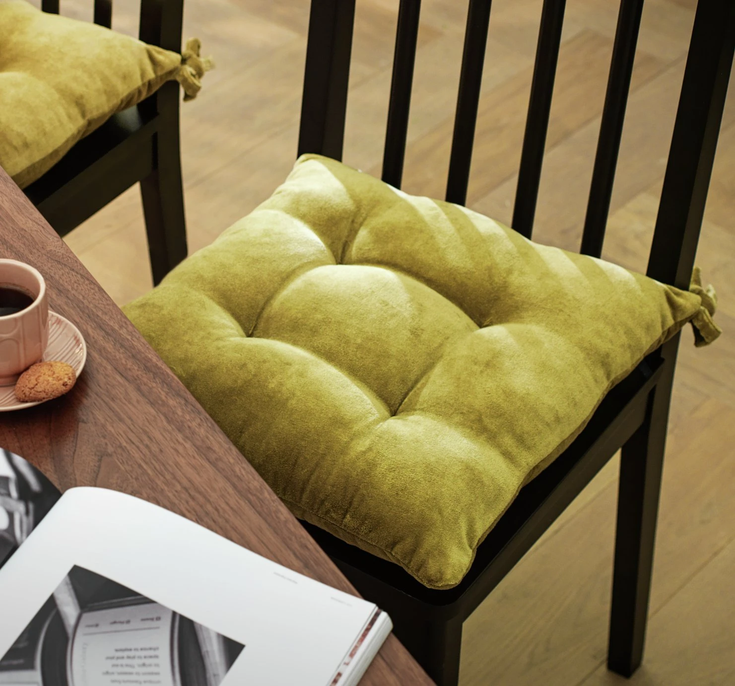 Habitat Citrine Pack Of 2 Seat Cushions - Olive Green 2 Habitat Citrine Pack Of 2 Seat Cushions - Olive Green - Image 2