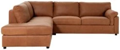 Habitat Florence Leather Left Hand Corner Chaise Sofa - Tan -Chic Household Items 9578746 R Z002A