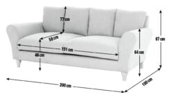 Habitat Carrie Fabric 3 Seater Sofa - Graphite -Chic Household Items 9579879 R E001