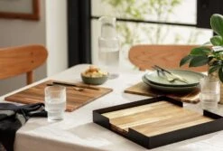 Habitat Set Of 4 Wooden Placemats With Tray 9 Habitat Set Of 4 Wooden Placemats With Tray -Chic Household Items 9581317 R Z002C