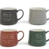 Habitat Set Of 4 Tea & Coffee Slogan Mugs