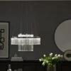 Habitat Yang 2 Tier LED Glass Chandelier - Chrome