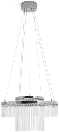 Habitat Yang 2 Tier LED Glass Chandelier - Chrome -Chic Household Items 9584448 R Z002A