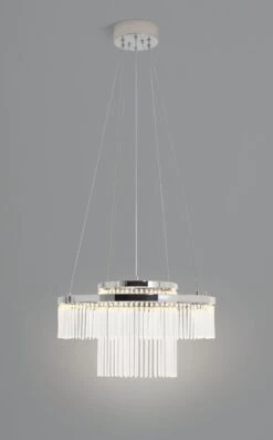 Habitat Yang 2 Tier LED Glass Chandelier - Chrome -Chic Household Items 9584448 R Z006C