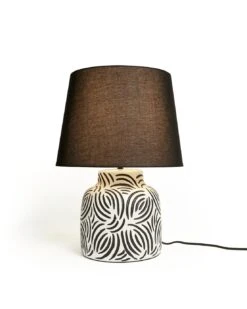 Habitat Lynx Brush Stroke Ceramic Table Lamp - Black & White -Chic Household Items 9585289 R Z002C