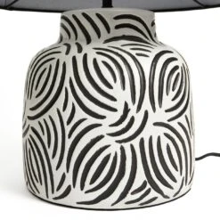 Habitat Lynx Brush Stroke Ceramic Table Lamp - Black & White -Chic Household Items 9585289 R Z003A