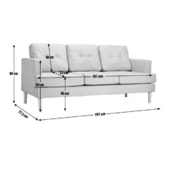 Habitat Joshua Fabric 3 Seater Sofa - Blue -Chic Household Items 9589632 R E020