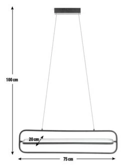 Habitat Metal LED Bar Pendant Light - Black 8 Habitat Metal LED Bar Pendant Light - Black -Chic Household Items 9597428 R E001