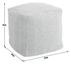 Kaikoo Durrie Cotton Footstool - Red & White -Chic Household Items 9604139 R E001